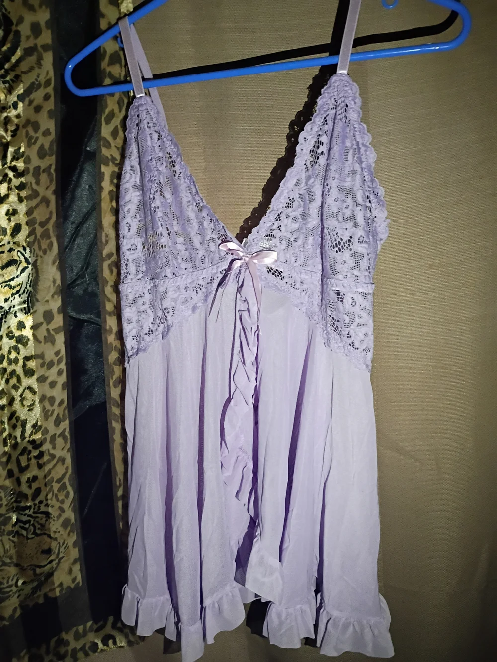 Lavender Lace Bandeau Chemise Sexy Woman's New Lingerie Outfit Set